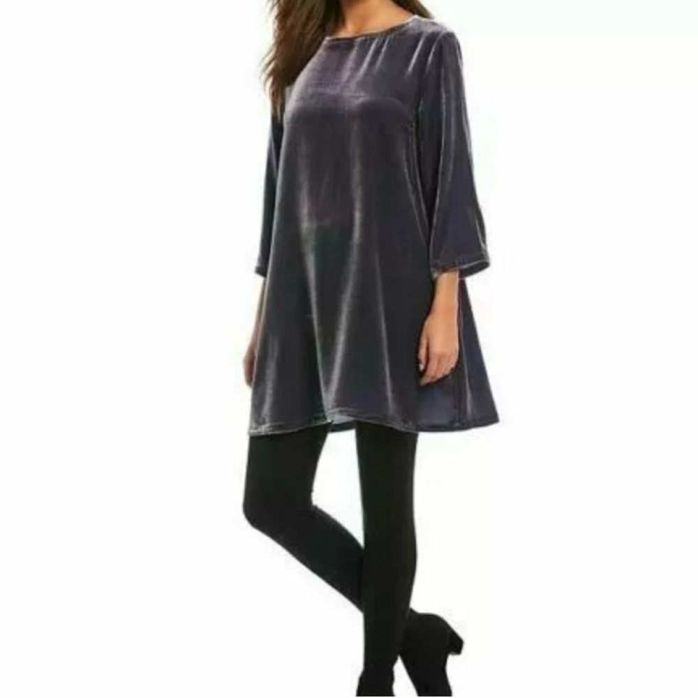 Eileen Fisher Charcoal Velvet A-Line Tunic - Picture 12 of 15